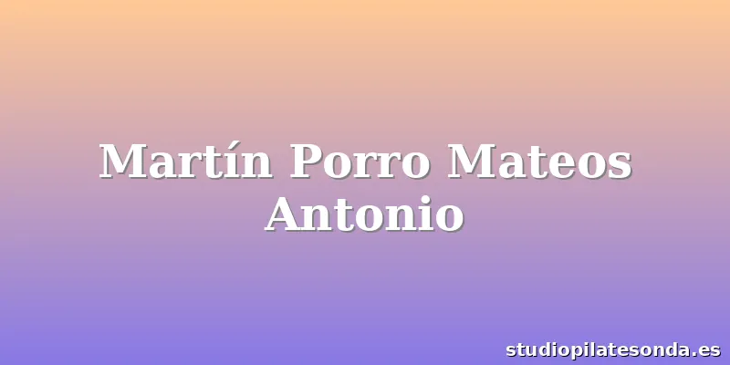 Martín Porro Mateos Antonio